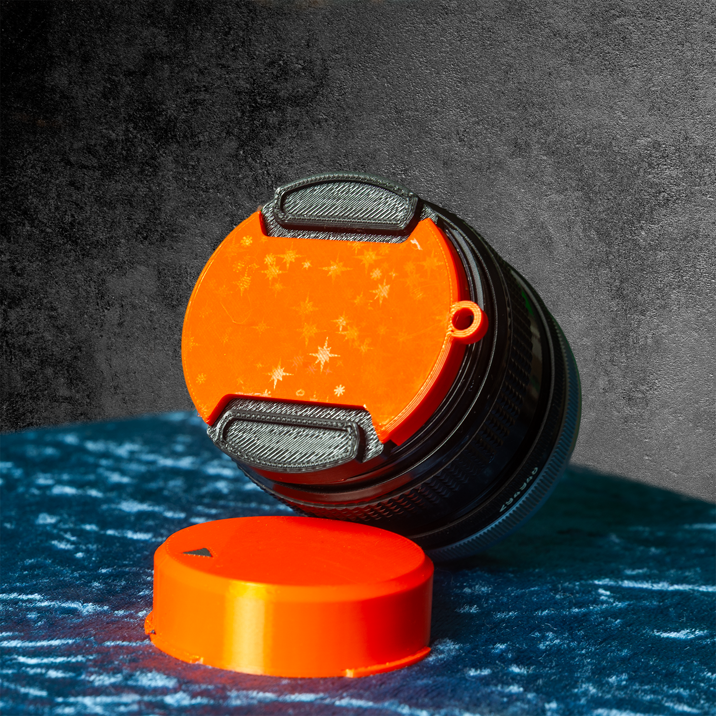 Objektiv Schutzkappe für Canon FD 28mm 1:2.8 Shiny Star Orange